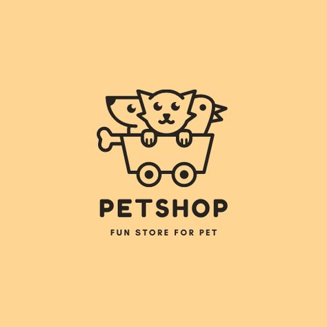 line art logo, cute logo, pets logo, animal logo, logo, store, cart, pet shop, pet care, pet store Logos, Pet Store Logo Ideas, Petshop Logo, Pet Store Logo, Pet Shop Logo Design, Pets Logo, Mobile Pet Grooming, Pet Shop Logo, Line Art Logo