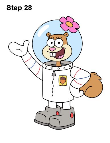 How to Draw Sandy Cheeks (SpongeBob SquarePants) Spongebob Characters Drawings, Sandy Cheeks Spongebob, Sandy From Spongebob, Sandy Spongebob, Spongebob Squarepants Drawing, Sandy Squirrel, Spongebob And Sandy, Drawings To Trace, Spongebob Cartoon