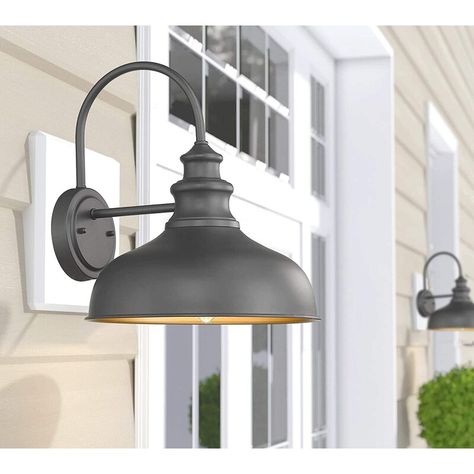 Gracie Oaks Cordellia Aluminum Wall Light & Reviews | Wayfair Gooseneck Lighting Outdoor, Exterior Barn Lights, Wall Mount Lights, Gooseneck Lighting, Barn Light Fixtures, Barn Lights, Copper Interior, Mount Lights, Outdoor Barn Lighting