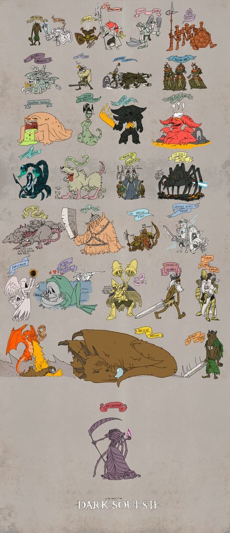 All the bosses of a real good game, Dark Souls 2 pre-DLC. Quite accurate. Dark Souls 2 Bosses, Dark Souls Bosses, Dark Souls Wallpaper, Soul Saga, Dark Souls 2, Praise The Sun, Soul Game, Demon Souls, Good Game