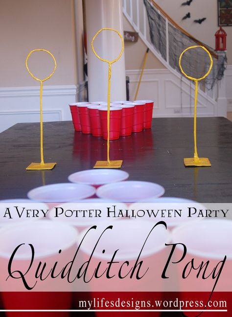 Quidditch Beer Pong, Harry Potter Beer Olympics, Harry Potter Beer Pong, Table Quidditch, Quidditch Pong, Beer Pong Rules, Harry Potter Christmas Party, Quidditch Game, Harry Potter Day