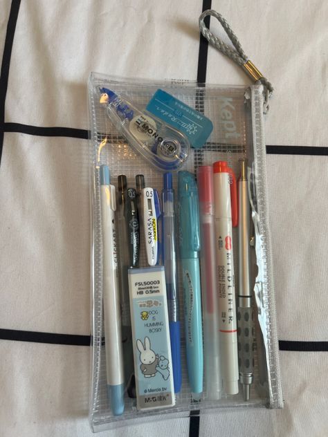 Organisation, School Aesthetic Stationary, Small Pencil Case Aesthetic, School Materials Aesthetic, Journal Stationery Supplies, What In My Pencil Case, Pencilcase School Aesthetic, Study Compilation, School Stationary Aesthetic