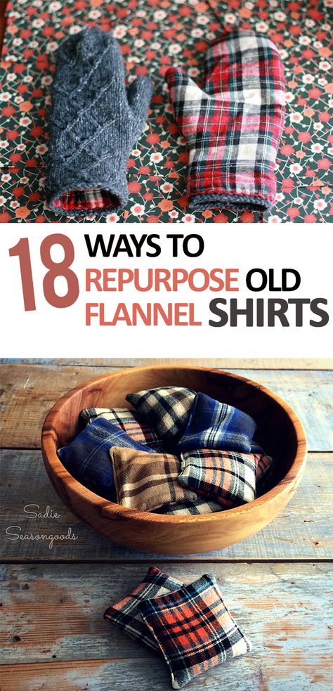 How to Repurpose Flannel Shirts, Shirt Projects, Easy Ways to Repurpose Old Shirts, What to Do With Old Shirts, Easy Sewing Projects, Simple Sewing Projects, Popular Pin, Easy Craft Projects. Loved Ones Shirt Ideas, Scrap Flannel Projects, What To Make With Old Clothes, Reuse Shirts Ideas, Flannel Scrap Projects, Recycled Fabric Projects, Flannel Upcycle Diy, Old Shirt Reuse Ideas, Easy Christmas Sewing Projects