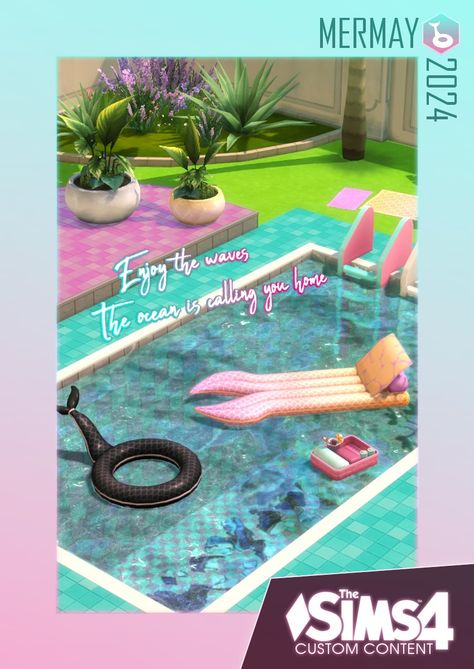 It's May. Mermay. Happy Mermay! 🧜‍♀️ Download: MERGED or as ZIP First of all: if EA can announce a pool kit, then I can make a... – @lumenniveus op Tumblr Sims 4 Cc Love Island, Sims 4 Pool Cc, Sims 4 Pool, Sims 4 Jobs, Barbie Malibu, Furniture Cc, Sims 4 Cheats, Fantasy Play, Flamingo Color