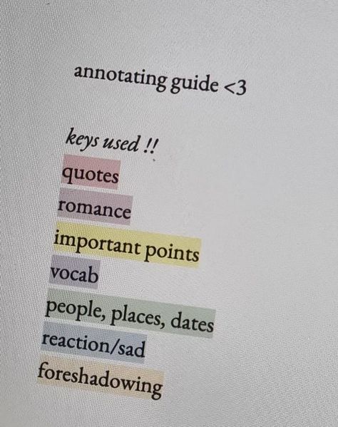 Organisation, Color Tabs For Books, How I Annotate, Aesthetic Book Annotation Guide, Annotating Books School, How To Annotate Poetry Books, Poem Annotation Aesthetic, Book Annotation Highlight Key, Annotation Color Coding