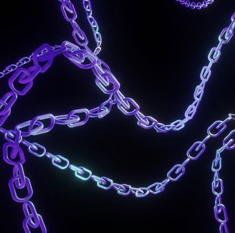 Graphic designed 3D rendered metallic purple and turquoise chains against a black background, made on Blender Purple Chains Aesthetic, Hyperpop Album Cover, Cyberpunk Album Cover, Y2k Album Cover Design, Grunge Design Aesthetic, Graphic Design Cyberpunk, Graphic Album Cover, Chained Aesthetic, Y2k Cover Art