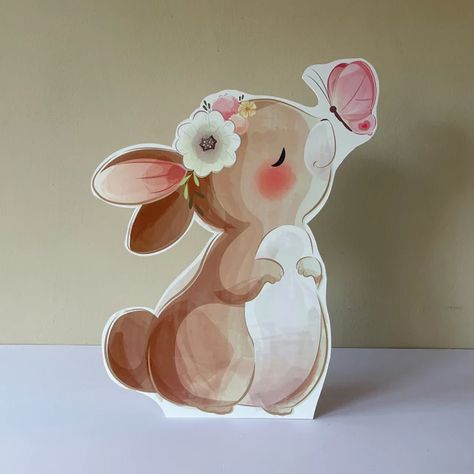 hooraypartyshop - Etsy Turkey Figurine, Bunny Birthday Party Decorations, Bunny Birthday Theme, Bunny Birthday Cake, Digital Decorations, Birthday Party Props, Rabbit Birthday, Bunny Birthday Party, Birthday Centerpiece