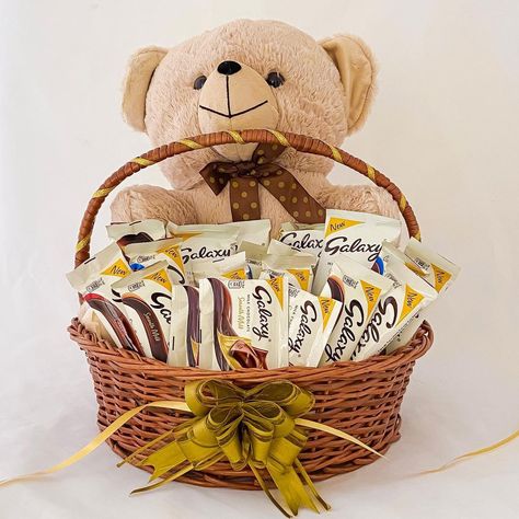 Angroos on Instagram: “Customised gifts hamper CODE GB-5653 . . . . . #teddybear #teddy #teddylover #chocolate #chocolates #chocolatelover #galaxy #gifts…” Gifts Hamper, Cadbury Celebrations, Happy Anniversary Gifts, Galaxy Gifts, Galaxy Chocolate, Best Anniversary Gifts, Valentines Day Chocolates, Chocolate Gifts Basket, Customised Gifts