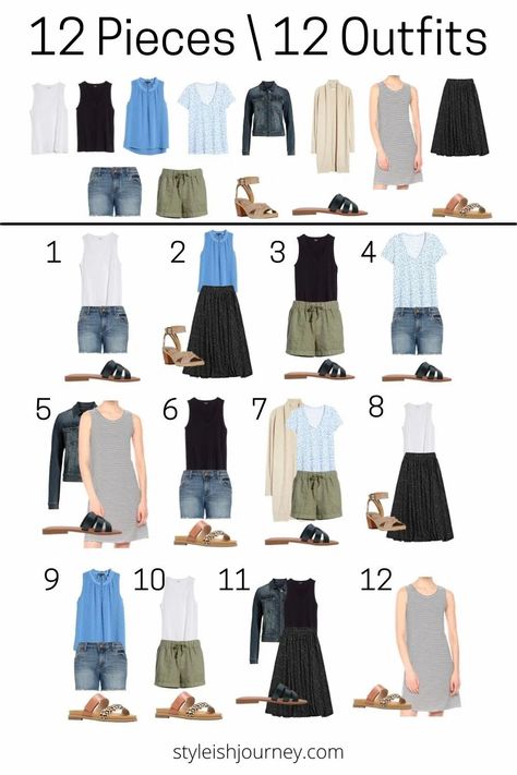 Fall Beach Capsule Wardrobe, Family Vacation Capsule Wardrobe, 4 Day Vacation Outfits, Clothing Capsule For Travel, Travel Capsule Wardrobe Summer Carry On, One Week Travel Outfits Summer, Mexico Wardrobe Capsule, Florida Trip Capsule Wardrobe, Beach Weekend Capsule Wardrobe