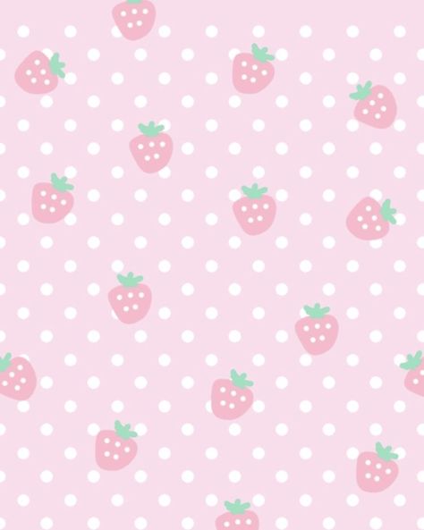 Strawberry Background, Kawaii Background, Soft Pink Theme, Baby Pink Aesthetic, Kawaii Core, Cute Simple Wallpapers, Pink Themes, Simple Wallpapers, Kawaii Wallpaper