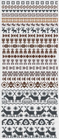 fairisle patterns Fair Isle Mønster, Maglia Fair Isle, Stranded Knitting Patterns, Fair Isle Chart, Trendy Knitting, Fair Isle Knitting Patterns, Fair Isles, Colorwork Knitting, Cross Stitch Borders