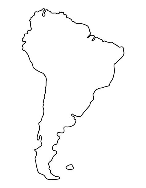 South America pattern. Use the printable outline for crafts, creating stencils, scrapbooking, and more. Free PDF template to download and print at http://patternuniverse.com/download/south-america-pattern/ Continent Outline Printable, South America Tattoo, America Continent Map, America Outline, Geography Printables, World Map Template, Free Printable World Map, South America Continent, Ryan Sullivan