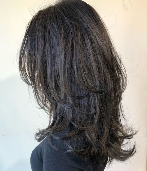 New Trend 2021 Wolf Cut Hair.Prefer for Dark Long Hair. #wolfcuthair #longhairtrend #trend2021 #trendhaircut Black Hair, Black, Hair, Dark Hair, Hush Cut, Long Black Hair, Long Black, The Back, Bangs