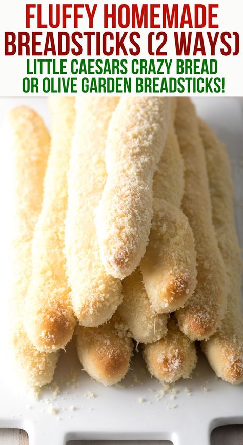 Homemade Breadsticks Recipe (Crazy Bread) - This recipe is so soft and easy to make. Try it two ways, as perfect Copycat Little Caesars Crazy Bread, OR as Olive Garden Breadsticks! #aspicyperspective #homemadebreadsticks #crazybread #littlecaesars #copycatrecipe #olivegarden #breadsticks #breadstickrecipe #crazybreadrecipe #sidedish #appetizer #bread Small Batch Breadsticks, Dipping Bread Recipe, No Meat Dinners, Little Caesars Crazy Bread, Breadstick Recipe, Appetizer Bread, Crazy Bread, Olive Garden Breadsticks, Homemade Breadsticks