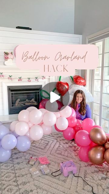 beautifulinspire.co on February 7, 2024: "Want to know a Balloon Garland Hack??? 🎈 🎀 Comment “balloon garland” for the links!! Follow along as I share some balloon garla...". Balloon Arch Using Strip, Make Your Own Balloon Arch, Easy Balloon Wall Backdrop, Outside Balloon Garland, How To Tie A Balloon Garland, Balloon Streamer Backdrop, Balloon Arch With Ribbon, How To Assemble Balloon Garland, Balloon Arch On Staircase