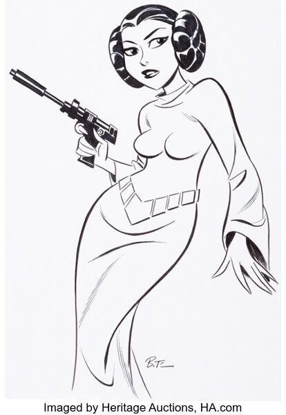 Bruce Timm - Princess Leia Illustration Original Art (undated). A | LotID #63005 | Heritage Auctions Bruce Timm, Bruce Timm Character Design, Suits Reference, Bruce Timm Art, Darwyn Cooke, 2023 January, Artist Study, Drawing Styles, Fine Art Drawing