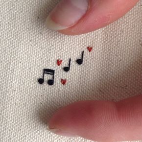 tiny music notes embroidery Music Themed Embroidery, Embroidery Music Ideas, Cute Simple Embroidery Designs, Fun Embroidery Patterns, Diy Jean Embroidery, Mirrorball Embroidery, Nature Embroidery Inspiration, Punk Embroidery Ideas, Coquette Embroidery