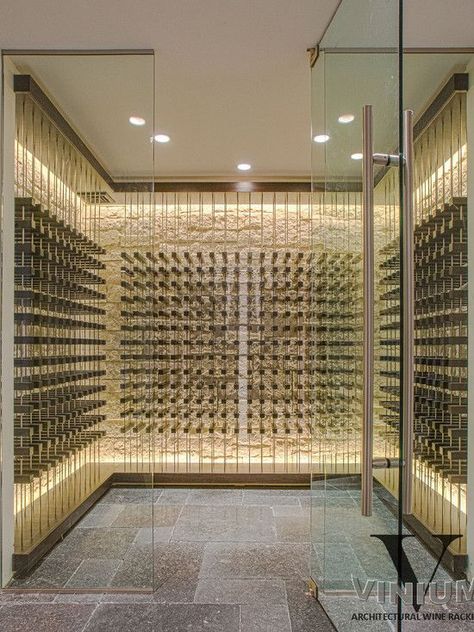 Cellar Inspiration, Wine Cellar Lighting, Wine Cellar Modern, Wine Wall Display, Contemporary Wine Cellar, Wine Cellar Racks, Wine Cellar Basement, Glass Wine Cellar, Home Wine Cellars