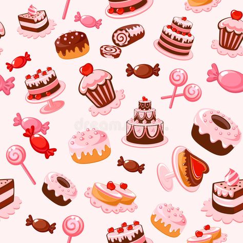 Sweet seamless background. Seamless background- cakes, candies in cartoon style #Sponsored , #AD, #sponsored, #seamless, #Seamless, #cartoon, #background Cupcakes Wallpaper, Cake Background, Happy Birthday Clip Art, Free School Supplies, Presentation Pictures, Cake Icon, Cake Wallpaper, Bakery Logo, Food Backgrounds