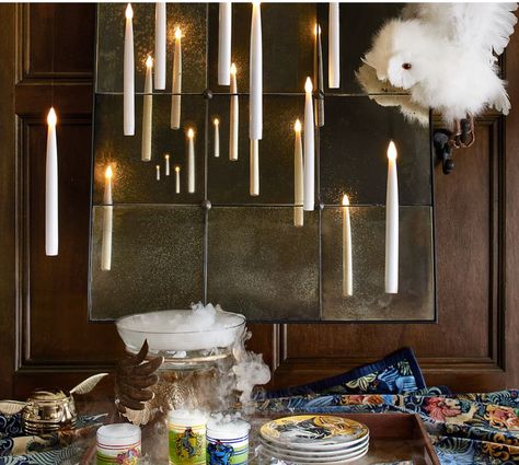 Pottery Barn Just Released Its Latest Halloween Collection—and It's Spooktastic Harry Potter Floating Candles, Diy Floating Candles, Cumpleaños Harry Potter, Festa Harry Potter, Anniversaire Harry Potter, Harry Potter Halloween, Harry Potter Christmas, Harry Potter Room, Table Throw