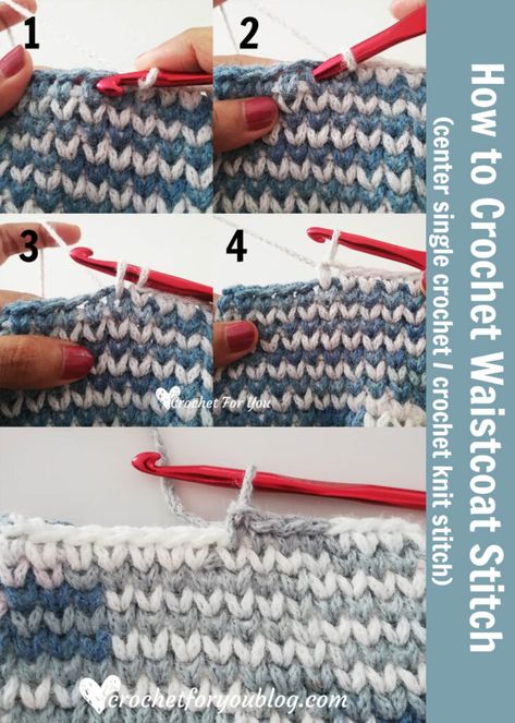 Amigurumi Patterns, Waist Coat Stitch Crochet Pattern, Waistcoat Stitch Crochet Patterns, Stockinette Stitch Crochet, Crochet Tapestry Stitch, Crochet Stockinette Stitch, Crochet Knitting Stitch, Waistcoat Stitch Crochet Sweater, Sweater Stitch Crochet