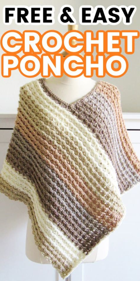 Easy Crochet Poncho From A Rectangle, Womens Crochet Ponchos Free Patterns, Diy Crochet Poncho Free Pattern, How To Crochet A Poncho For Beginners, Simple Crochet Poncho Pattern Free, Poncho Knitting Patterns Free Easy, How To Crochet Poncho, 2 Rectangle Crochet Poncho, Easy Crochet Patterns Free Ponchos