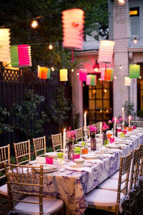 Photo by Chia Chong.   - TownandCountryMag.com Birthday Dinner Decor, Sushi Dinner Party, Asian Party Decorations, Peranakan Wedding, Diy Table Decorations, Hibachi Dinner, Mulan Birthday, Spanish Party, Party Decorating Ideas