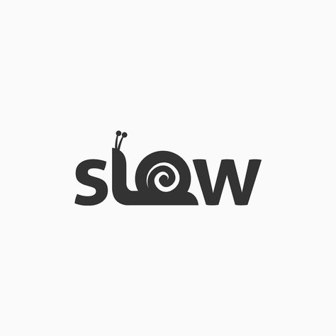 slow by finalidea Logo Intelligent, Minimal Logo Design Inspiration, Logo Handwritten, Typographie Logo, Clever Logo Design, Logos Vintage, Typographic Logo Design, Logo Design Inspiration Creative, Inspiration Logo Design