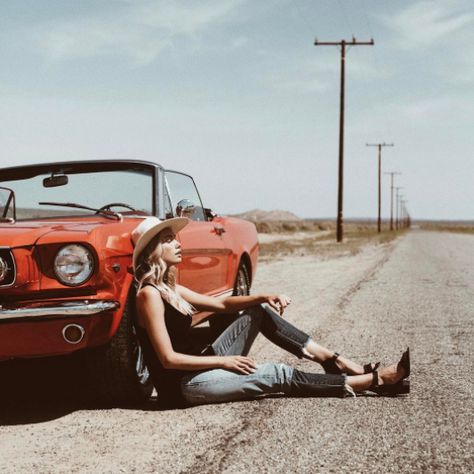 #girls #grantpuckett Car Accessories Amazon, Jeep Wrangler Girl, Always Take The Scenic Route, Classic Car Photoshoot, Drive Book, Red Mustang, 3 More Days, Mustang Girl, Car Photoshoot