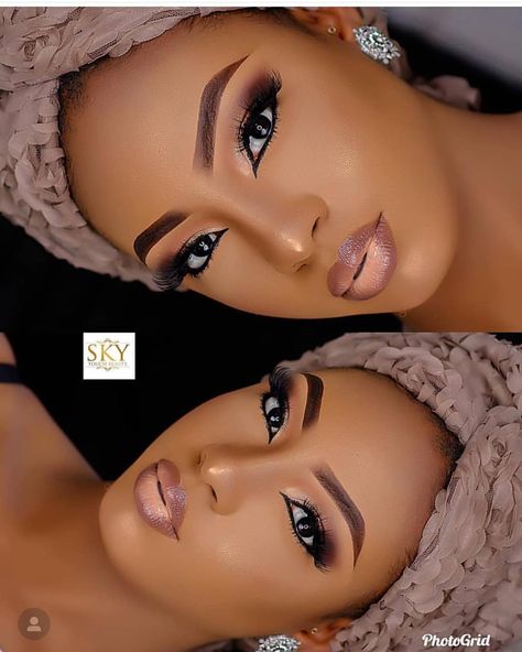 Lovely 👌🏼Makeup by @skytouch_beauty #subtleglam #naijapartyowanbe Black Bridal Makeup, Styles For Black Women, Maquillage Yeux Cut Crease, Makeup For Black Skin, Brown Skin Makeup, Beauty Make-up, Black Women Makeup, Braut Make-up, Makeup Styles