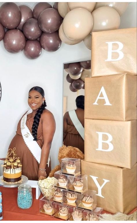 Brown baby shower theme Brown baby stackable boxes Shades Of Brown Baby Shower Decor, Brown Theme Baby Shower Ideas, Tan Baby Shower Ideas, Brown Baby Shower Dress, Baby Shower Brown Theme, Brown Baby Shower Ideas, Brown Baby Shower, Baby Cubes, Office Baby Showers