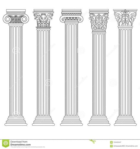 Ancient Greece Architecture, Corinthian Pillar, Greece Architecture, Architecture Antique, Architectural Columns, Bangunan Minecraft, Greek Columns, Pillar Design, Roman Columns