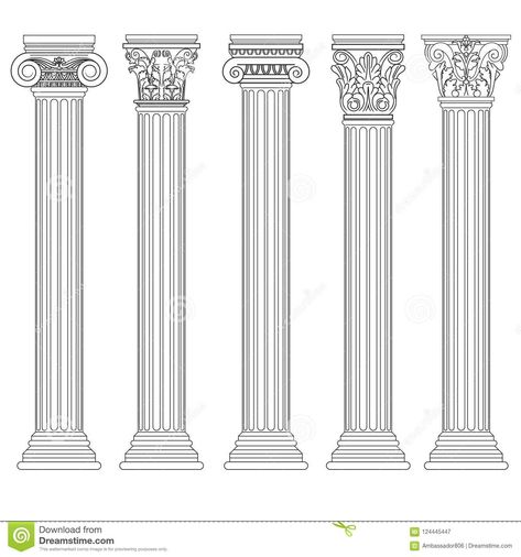 Ancient Greece Architecture, Rome Architecture, Greece Architecture, Architecture Antique, Architectural Columns, Greek Columns, Pillar Design, Roman Columns, Corinthian Column