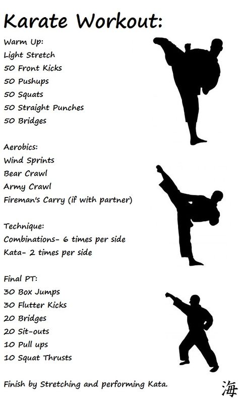 This would good for an light evening workout. Karate Workout Training, Karate Moves For Beginners, Karate Beginner Moves, Karate Tips For Beginners, Karate Workout Exercises, Martial Art Workouts, How To Learn Taekwondo At Home, Kyokushin Karate Training, How To Learn Karate At Home