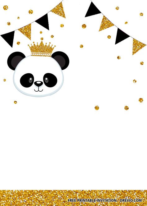 Get FREE Printable Panda Birthday Invitation Templates #free #freeinvitation2019 #birthday #disney #invitations #invitationtemplates Panda Party Invitations, Panda Printable, Panda Birthday Invitations, Super Why Birthday, Panda Png, Printable Banner Template, Panda Birthday Party, Panda Bebe, Gift Hacks