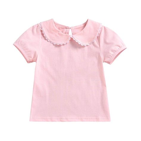 PRICES MAY VARY. Cotton Blend Pull On closure ♥ Material: Cotton blend, high-quality fabric has soft and comfortable hand feeling, friendly for your baby's delicate skin. ♥ Design: Baby girls blouse, 3 solid colors available: pink, white & gray, long sleeve with peter pan collar T-shirt. Kids basic shirt, bottoming top, elastic ruffle cuffs, pull-on closure, back a button for easy dressing, great for layered or worn alone. ♥ Occasion: Adorable outfits suitable for daily wear, school uniforms, in Peter Pan Collar Shirt, Puff Sleeve Shirt, Classic White Shirt, Baby Long Sleeve, Girls Blouse, Solid Color Shirt, Basic Shirts, Collar Top, Basic Tops