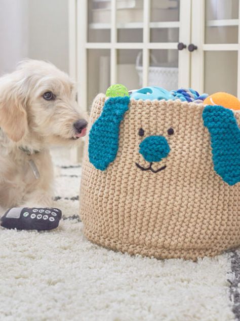 Crochet Storage Baskets Free Patterns New 2021 - stunnerwoman. com Amigurumi Patterns, Crochet Storage Baskets Free Pattern, Crochet Storage Baskets Free, Dog Toy Basket, Crochet Storage Baskets, Fun Organization, Crochet Storage, Chunky Knitting Patterns, Knit Basket