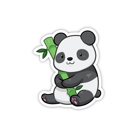 Panda Sticker Cool Stickers Art, Cute Sticker Designs, Panda Tumbler, Cute Panda Stickers, Cute Printable Stickers, Bamboo Drawing, Sweet Sticker, Hydro Flask Tumbler, Panda Stickers