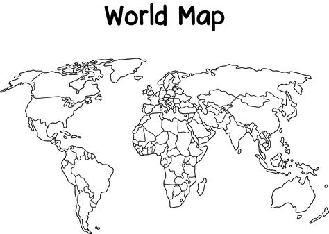 Outline World Map, Blank Map Of The World, Blank World Map Printable Free, World Map Outline Printable, World Map Printable Free, World Map Sketch, World Map Black And White, Full World Map, World Map Coloring Page