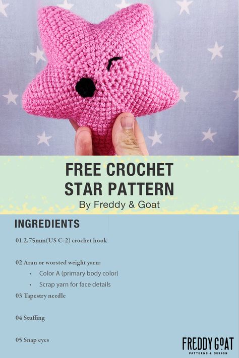 Shine Bright with Our Free Crochet Star Pattern! Illuminate your crochet projects with our easy-to-follow, free star pattern. Suitable for crocheters of all levels, but it is quick and simple, so if you are a beginner, you may enjoy this amigurumi pattern. Download our free crochet star pattern now and add a touch of celestial charm to your holidays! Amigurumi Patterns, Amigurumi Space Free Pattern, Crochet 3d Star, Crochet Small Star Free Pattern, Star Crochet Free Pattern, Crochet Star Plush Pattern Free, Space Crochet Pattern Free, Amigurumi Star Free Pattern, Star Amigurumi Pattern Free