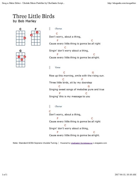 All Of Me Ukulele Chords, Bob Marley Songs, Ukelele Chords, Cotton Eyed Joe, Ukulele Chords Songs, Uke Songs, Ukulele Music, Concert Ukulele, Gonna Be Alright