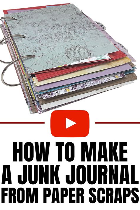 Diy With Scrapbook Paper, How To Videos Diy Crafts, How To Make A Junk Journal Cover, How To Do A Scrapbook, How To Make Junk Journals, Junk Book Ideas, How To Make Journal, How To Make A Journal Book Diy, How To Make Journals Diy Notebooks