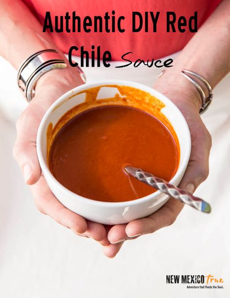 New Mexican Recipes | Red Chile Sauce | New Mexico True Red Chile Sauce Recipe, Mexico Tourism, Red Chile Sauce, Red Chili Sauce, Mexican Sauce, Chile Recipes, How To Make Red, Chile Sauce, Mexico Food
