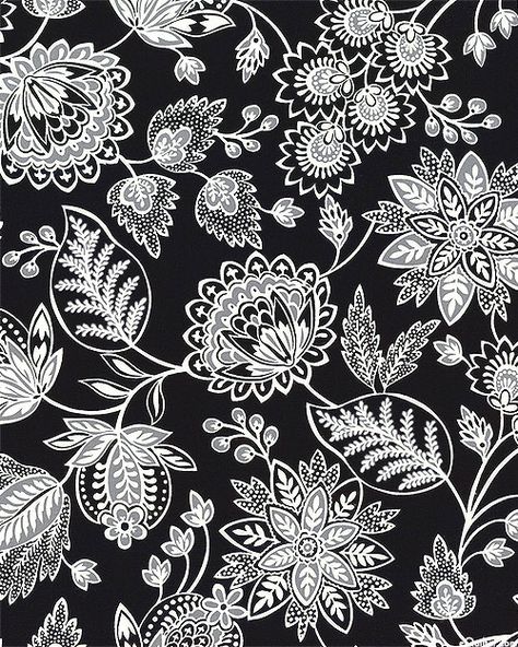 Calais - Jacobean Floral - Black Jacobean Embroidery Patterns, Embroidery Patterns Floral, Tropical Fabric Prints, Jacobean Embroidery, Jacobean Floral, Textile Prints Design, Textile Pattern Design, Print Inspiration, Quilt Patterns Free