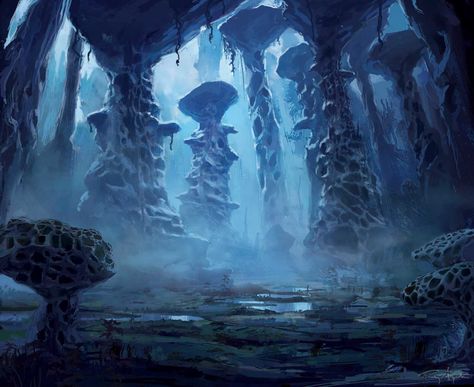 Eldritch Landscape, Alien Planet Concept Art World, Fantasy Flight Games, Výtvarné Reference, Eldritch Horror, Moon Black, Landscape Concept, Cosmic Horror, Alien Worlds
