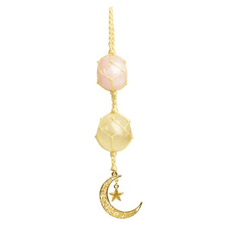 1 Pieces Handmade OrnamentYou will get 1 Pieces Rose Quartz+Citrine of Handmade Ornaments.Each one features a crescent moon, a star, and a unique combination of crystal car accessories.  Specification: Gemstone Size Approx 1.18'', Total Length: Around 6.5", Moon Size: Approx 1.37'' Display Occasion Crystal car charm easily hang on your car's rear view mirror, add energy and crystal magic to your car! These accessories also work great at home or at work. Hang it from your bedroom, window or place it within your office cubicle. A Perfect Gift  It's an perfect gift for any gift-giving occasions. A gift for your lover, family or friends on Valentines Day,Thanksgiving Day, Christmas Day, Birthday, Anniversary, MothersDay, Fathersday etc. Its also a really perfect gift for housewarming. Each nat Car Rear View Mirror Decor, Crystal Car Charms, Handmade Hanging, Office Cubicle, Bedroom Window, Crystal Magic, Car Rear View Mirror, Car Charms, Cubicle