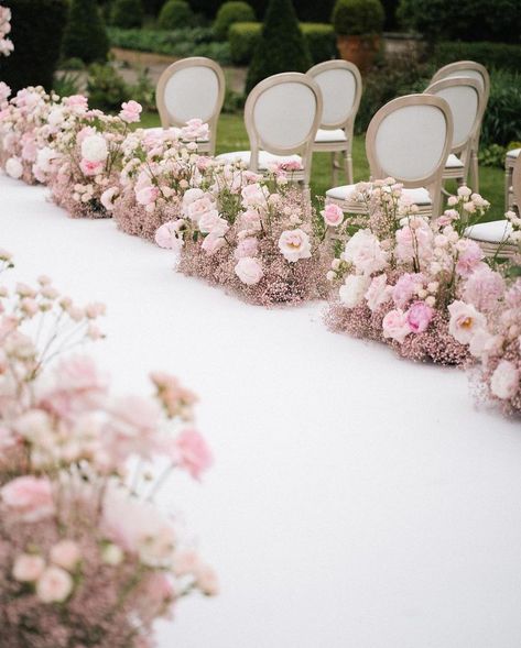 WedBoard® on Instagram: “Step into a world of pure romance and let the captivating allure of blush hues sweep you off your feet! 💕✨ This delicate and soft tone…” Blush Pink Wedding Flowers, Blush Wedding Theme, Pastel Pink Weddings, Pink Wedding Decorations, Dream Wedding Decorations, Wedding Planning Decor, Aisle Flowers, Wedding Aisle Decorations, Ethereal Wedding