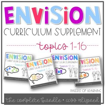 <p>Do you ever find yourself wishing that your math curriculum had just a little more meat to it? "Big Box" curriculums have a lot of great stuff going on, but they often leave teachers wishing they had more to support the learning needs of their students.</p><p></p><p>This product was designed to supplement the first grade EnVision math curriculum. Within this product, you will find two print and go, engaging, and CCSS-aligned practice pages for each lesson from EnVision math topics 1-16 (exclu Envision Math 1st Grade, 3rd Grade Envision Math, Envision Math 3rd Grade, Envision Math First Grade, Math First Grade, First Grade Curriculum, Envision Math, 1st Grade Activities, Algebraic Thinking