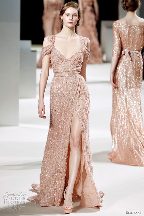 elie saab spring 2011 #fashion #eliesaab #spring2011 #rose Elie Saab Spring, Elie Saab Couture, Elie Saab Bridal, Champagne Color Dress, Elie Saab Haute Couture, Mode Glamour, 파티 드레스, فستان سهرة, Diane Kruger