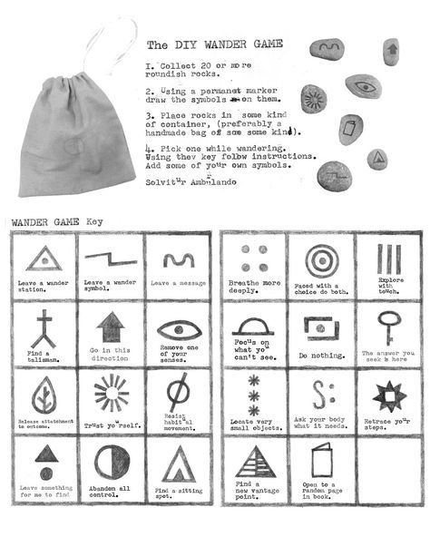 The DIY Wander Game - The Wander Society Nature, Cryptidcore Diy, How To Wander Aimlessly, Wander Drawing, Wander Society, Wanderer Aesthetic, The Wander Society, Keri Smith, Zine Design